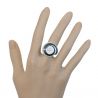 Bague coquillage noir et blanc oeil de shiva
