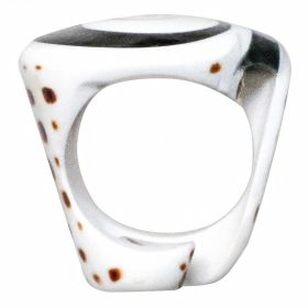 Bague coquillage noir et blanc oeil de shiva