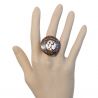 Bague ronde en bois de coco et coquillage incrusté - Modèle 1