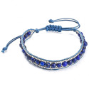 Bracelet wrap avec chaine vénitienne et perles rondes lapis-lazuli