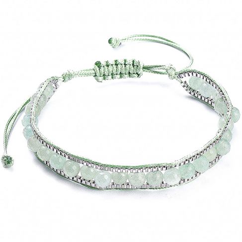 Bracelet wrap avec chaine vénitienne et perles rondes lapis-lazuli