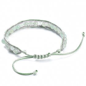 Bracelet wrap avec chaine vénitienne et perles rondes lapis-lazuli