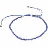 Bracelet fin ajustable avec petites perles facettées en lapis lazuli