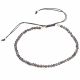 Bracelet fin ajustable avec petites perles facettées en obsidienne larmes d'apache