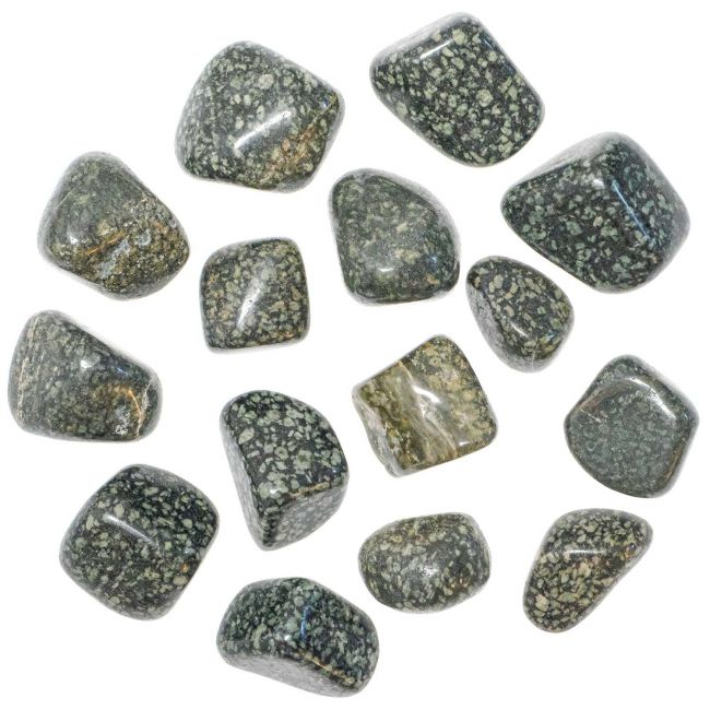 Pierres roulées porphyre impérial vert - 2 à 3 cm - Lot de 2