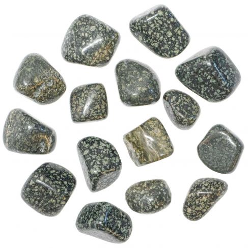 Pierres roulées porphyre impérial vert - 2 à 3 cm - Lot de 2