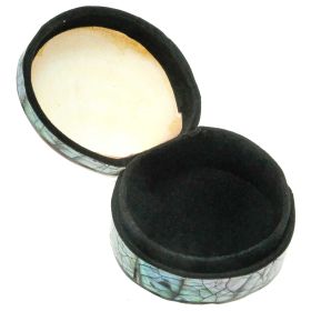 Boite à bijoux avec coquillage codakia et plaquage abalone paua