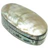 Boite à bijoux plaqué nacre blanche et abalone paua