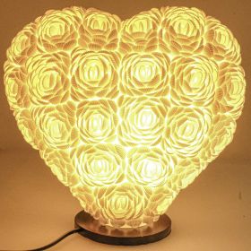 Lampe coeur avec coquillages bivalves pecten blancs
