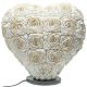 Lampe coeur avec coquillages bivalves pecten blancs