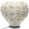 Lampe coeur avec coquillages bivalves pecten blancs