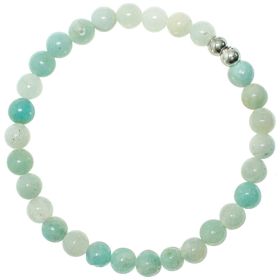 Bracelet en amazonite - Perles rondes 6 mm