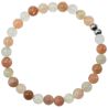 Bracelet en pierre de lune orangée - Perles rondes 6 mm