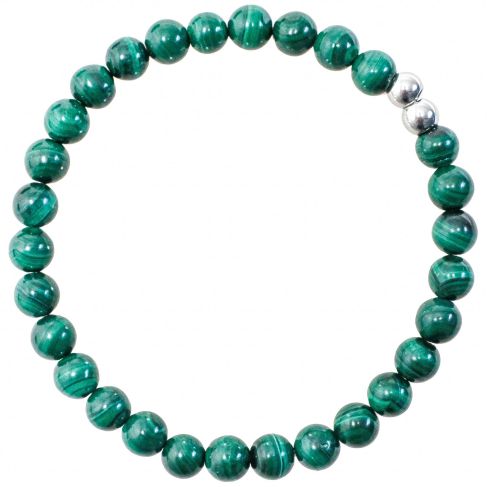 Bracelet en malachite - Perles rondes 6 mm