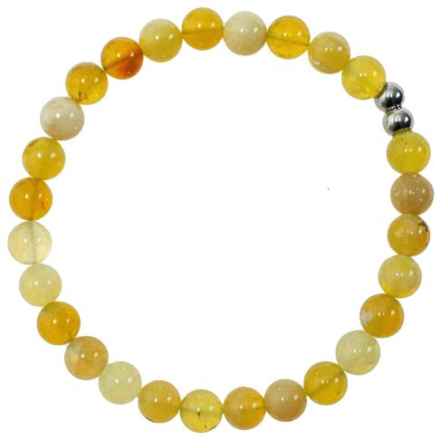 Bracelet en opale jaune - Perles rondes 6 mm