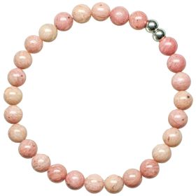 Bracelet en rhodonite - Perles rondes 6 mm