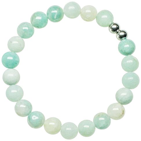 Bracelet en amazonite - Perles rondes 8 mm