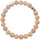Bracelet en pierre de lune orangée - Perles rondes 8 mm