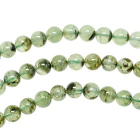 Bracelet en préhnite épidote - Perles rondes 8 mm