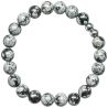 Bracelet en obsidienne neige - Perles rondes 8 mm