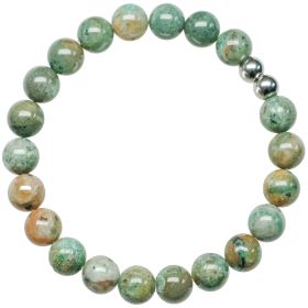 Bracelet en chrysocolle - Perles rondes 8 mm
