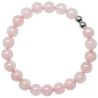 Bracelet en quartz rose - Perles rondes 8 mm