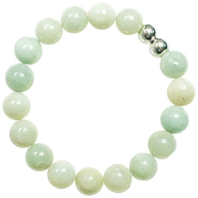 Bracelet en amazonite - Perles rondes 10 mm