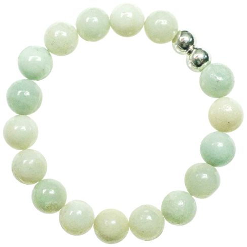 Bracelet en amazonite - Perles rondes 10 mm