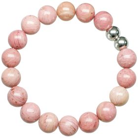 Bracelet en rhodonite - Perles rondes 10 mm