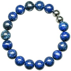 Bracelet en lapis-lazuli - Perles rondes 10 mm