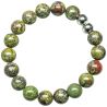 Bracelet en jaspe sang de dragon - Perles rondes 10 mm