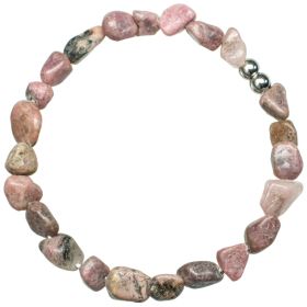 Bracelet en rhodonite - Perles roulées 5 à 8 mm