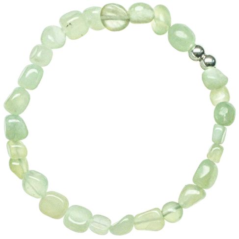 Bracelet en jade vert - Perles roulées 5 à 8 mm