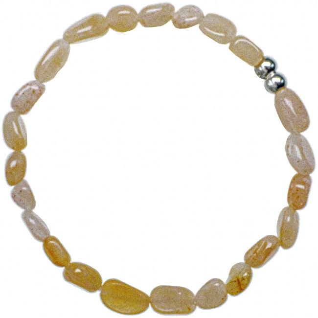 Bracelet en pierre de soleil - Perles roulées 5 à 8 mm