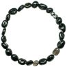 Bracelet en obsidienne noire - Perles roulées 7 à 10 mm
