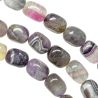 Bracelet en fluorite violette - Grosses perles roulées 1.5 cm