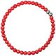 Bracelet en bambou des mers teinté rouge - Perles rondes 5 mm