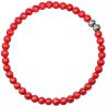 Bracelet en bambou des mers teinté rouge - Perles rondes 5 mm