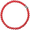 Bracelet en bambou des mers teinté rouge - Perles rondes 5 mm