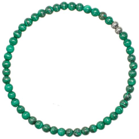 Bracelet en malachite - Perles rondes 4 mm