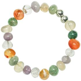 Bracelet en pierres naturelles mixtes - Perles roulées 8 à 12 mm