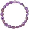 Bracelet en améthyste - Perles pierres roulées 7 à 10 mm