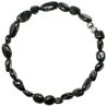 Bracelet en tourmaline noire - Perles roulées 5 à 8 mm