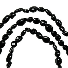Bracelet en tourmaline noire - Perles roulées 5 à 8 mm