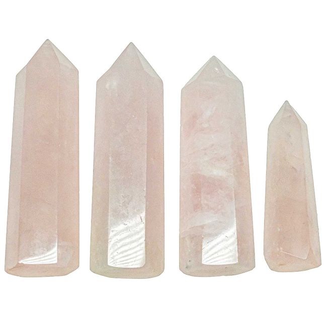 Pointe polie obélisque quartz rose mono-terminée - A l'unité