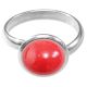 Bague argentée avec cabochon rond en jaspe rouge