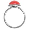 Bague argentée avec cabochon rond en jaspe rouge