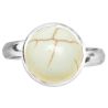 Bague argentée avec cabochon rond en magnésite