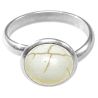 Bague argentée avec cabochon rond en magnésite