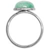 Bague argentée avec cabochon rond en aventurine verte